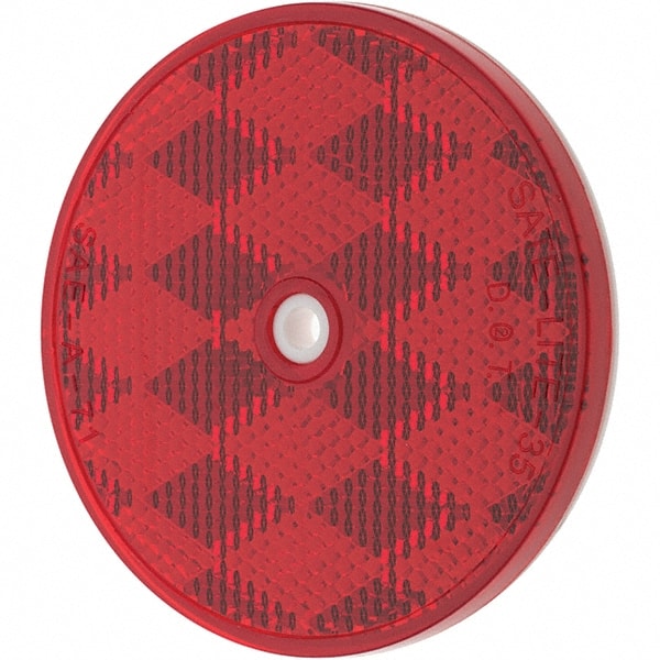 Value Collection - 3" Diam, Red Lens & Reflector - Acrylic - Exact Tooling