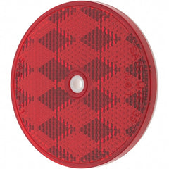 Value Collection - 3" Diam, Red Lens & Reflector - Acrylic - Exact Tooling