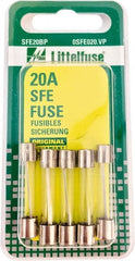 Value Collection - 32V AC/DC, 20 Amp, Fast-Acting Miniature Glass/Ceramic Fuse - 1-1/4" OAL, 1/4" Diam - Exact Tooling
