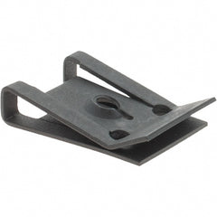 Value Collection - #6 Screw, 0.025 to 1/8" Thick, Spring Steel U Nut - 3/8" Center Edge, Black Phosphate Finish - Exact Tooling