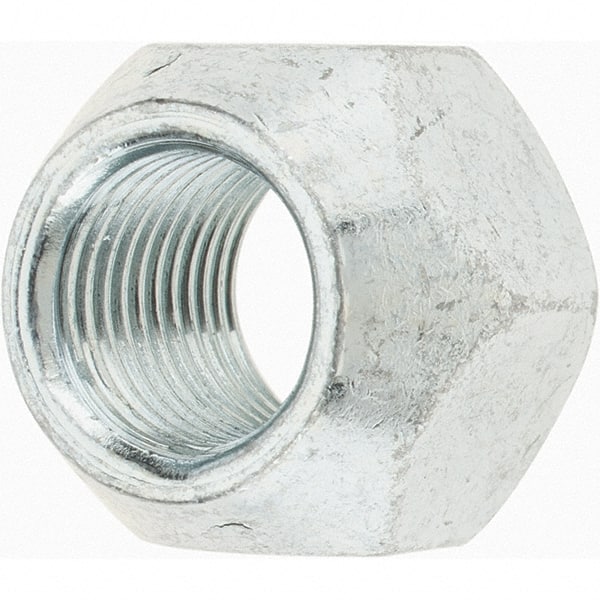 Value Collection - 1/2-20 Zinc Finish Open Wheel Nut - 13/16" Hex, 5/8" Overall Length, 60° Seat Angle - Exact Tooling