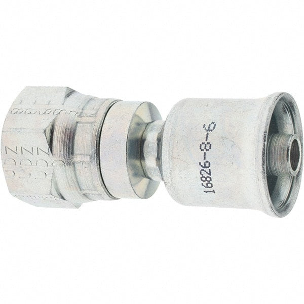 Parker - 3/4-16 Female JIC Steel Hydraulic Hose Female JIC 37°/SAE 45° Dual Flare Swivel - -5 Hose Size, 5/16" Hose Diam - Exact Tooling