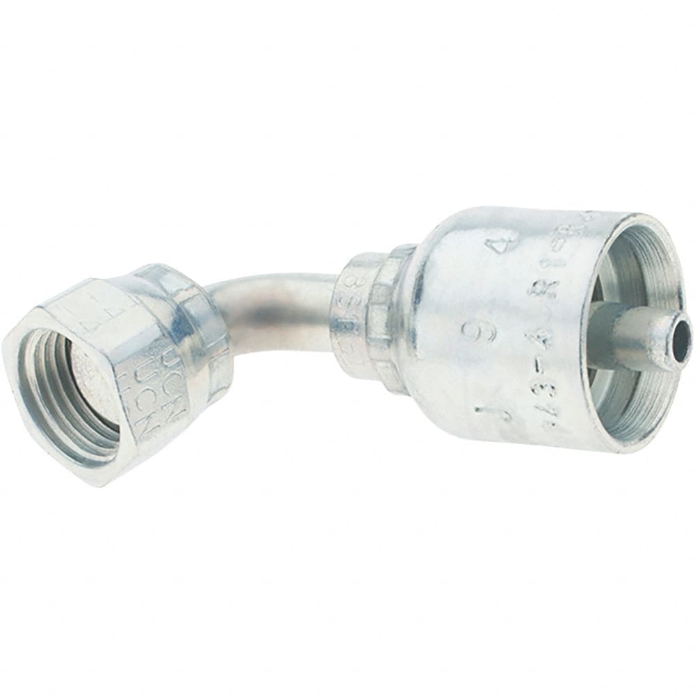 Parker - 1/4 Thread Hydraulic Hose Fitting - -4 Hose Size, 1/4" Hose Diam - Exact Tooling