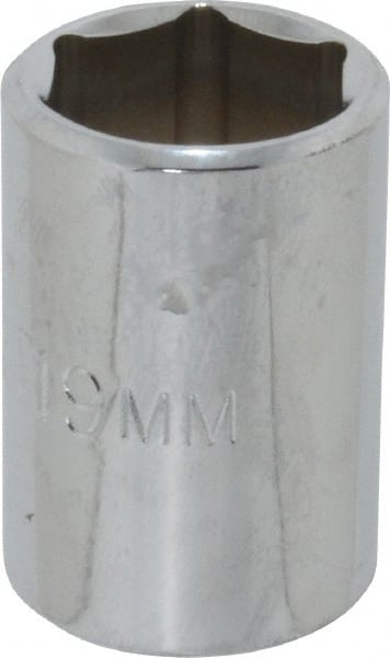 Proto - 1/2" Drive, Standard Hand Socket - 6 Points, 1-1/2" OAL, Chrome Finish - Exact Tooling