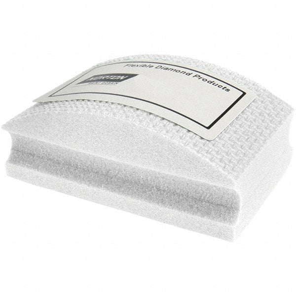 Norton - Ultra Fine Grade, 800 Grit, Diamond Hand Pad - White, 2-1/8" Wide x 3-1/2" Long x 1-1/2" Thick, Nonwoven - Exact Tooling