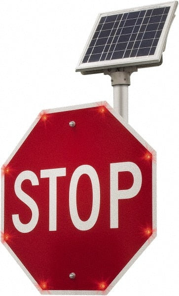 TAPCO - "Stop", 36" Wide x 36" High, Metal Stop & Yield Signs - White on Red, Diamond Grade Reflectivity, Octagon, Post Mount - Exact Tooling