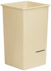 PRO-SOURCE - 14 Qt Beige Rectangle Trash Can - Polyethylene, 12-1/4" High x 8-1/4" Long x 11-1/4" Wide - Exact Tooling