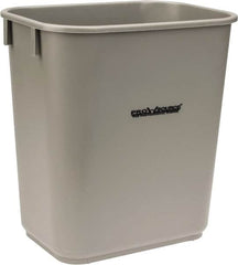 PRO-SOURCE - 14 Qt Gray Rectangle Trash Can - Polyethylene, 12-1/4" High x 8-1/4" Long x 11-1/4" Wide - Exact Tooling
