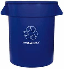 PRO-SOURCE - 20 Gal Blue Round Recycling Container - Polyethylene, 23" High - Exact Tooling