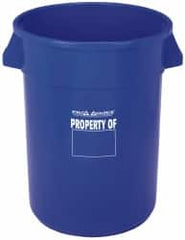 PRO-SOURCE - 20 Gal Blue Round Trash Can - Polyethylene, 22-1/2" High - Exact Tooling