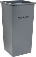 PRO-SOURCE - 32 Gal Gray Square Trash Can - Polyethylene, 31-3/4" High - Exact Tooling
