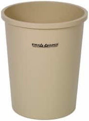 PRO-SOURCE - 44 Qt Beige Round Trash Can - Polyethylene, 18-7/8" High - Exact Tooling