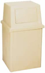 PRO-SOURCE - 35 Gal Beige Rectangle Trash Can - Polyethylene, 39-1/2" High - Exact Tooling