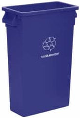 PRO-SOURCE - 23 Gal Blue Rectangle Recycling Container - Polyethylene, 15" High x 11" Long x 23" Wide - Exact Tooling