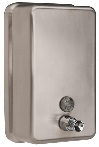 PRO-SOURCE - 40 oz Liquid Hand Soap Dispenser - Stainless Steel, Hanging, Chrome - Exact Tooling