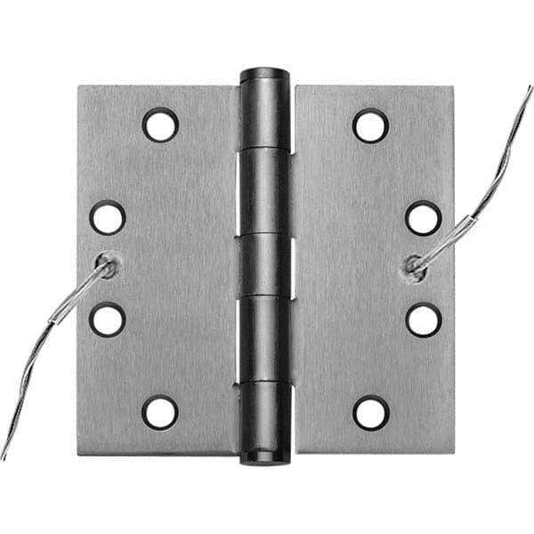 Stanley - 4-1/2" Long x 4-1/2" Wide Grade 1 Steel Full Mortise, Concealed Electric Commercial Hinge - Exact Tooling