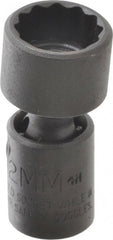 Proto - 1/4" Drive 12mm Standard Universal Impact Socket - 12 Points, 1-19/32" OAL - Exact Tooling