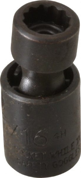 Proto - 1/4" Drive 5/16" Standard Universal Impact Socket - 12 Points, 1-13/32" OAL - Exact Tooling