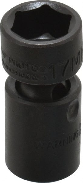 Proto - 3/8" Drive 17mm Standard Universal Impact Socket - 6 Points, 2-3/32" OAL - Exact Tooling