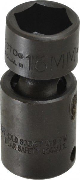 Proto - 3/8" Drive 18mm Standard Universal Impact Socket - 6 Points, 2-3/32" OAL - Exact Tooling