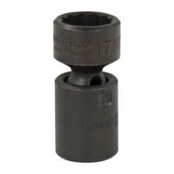 Proto - 3/8" Drive 17mm Deep Universal Impact Socket - 12 Points, 2-3/32" OAL - Exact Tooling