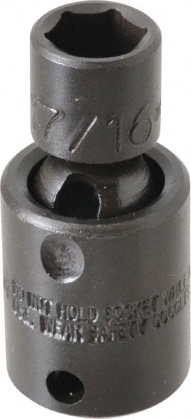 Proto - 3/8" Drive 7/16" Standard Universal Impact Socket - 6 Points, 2" OAL - Exact Tooling