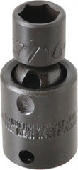 Proto - 3/8" Drive 7/16" Standard Universal Impact Socket - 6 Points, 2" OAL - Exact Tooling