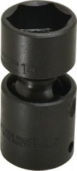 Proto - 1/2" Drive 1" Standard Universal Impact Socket - 6 Points, 2-29/32" OAL - Exact Tooling