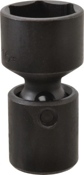 Proto - 1/2" Drive 1-3/16" Standard Universal Impact Socket - 6 Points, 3-3/32" OAL - Exact Tooling