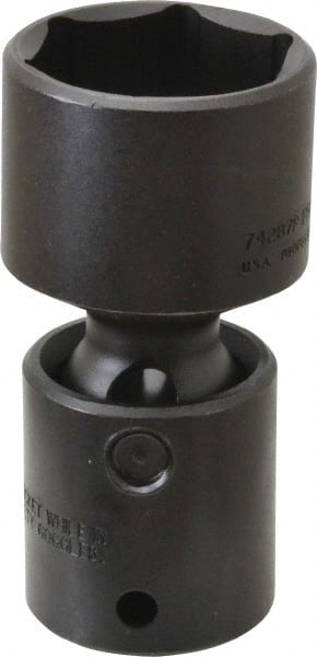 Proto - 1/2" Drive 1-1/4" Standard Universal Impact Socket - 6 Points, 3-13/64" OAL - Exact Tooling