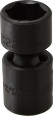 Proto - 1/2" Drive 22mm Standard Universal Impact Socket - 6 Points, 2-19/32" OAL - Exact Tooling