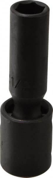 Proto - 1/2" Drive 1/2" Deep Universal Impact Socket - 6 Points, 3-19/32" OAL - Exact Tooling