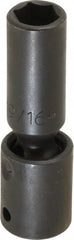 Proto - 1/2" Drive 9/16" Deep Universal Impact Socket - 6 Points, 3-19/32" OAL - Exact Tooling