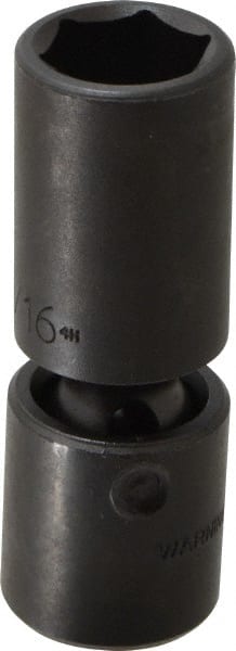 Proto - 1/2" Drive 13/16" Deep Universal Impact Socket - 6 Points, 3-1/2" OAL - Exact Tooling