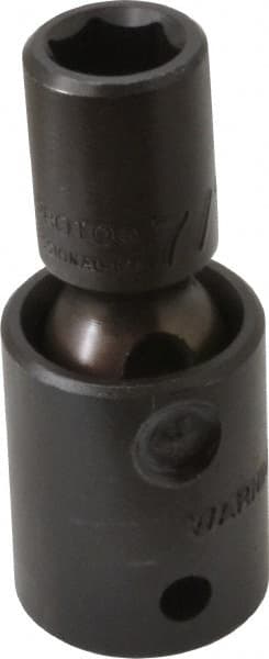 Proto - 1/2" Drive 7/16" Standard Universal Impact Socket - 6 Points, 2-19/32" OAL - Exact Tooling