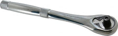 Proto - 1/2" Drive Pear Head Quick-Release Ratchet - Chrome Finish, 10-1/2" OAL, 45 Gear Teeth, Standard Head - Exact Tooling