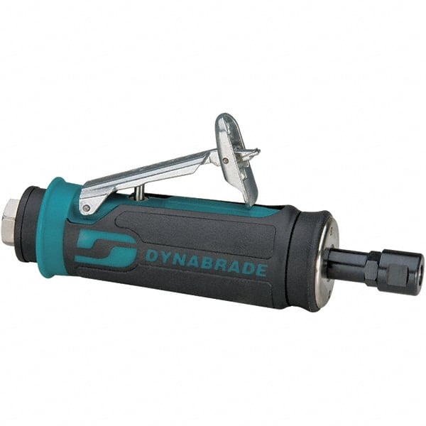 Dynabrade - 1/4" Collet, Straight Handle, Air Straight Die Grinder - 25,000 RPM, Rear Exhaust, 23 CFM, 0.4 hp, 90 psi, 1/4 NPT Inlet - Exact Tooling