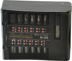 Blackhawk by Proto - 25 Piece, Screwdriver Insert Bit Set - #1, #2 & #3 Phillips, 1.5 to 6mm Hex, T10 to T40 Torx, #1, #2 & #3 Pozidriv, 5/32, 7/32 & 1/4" Slotted - Exact Tooling
