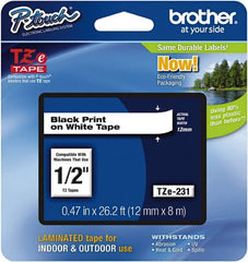 Brother - 1/2" Wide, White Label Tape - For Label Maker - Exact Tooling