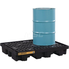 Justrite - Spill Pallets, Platforms, Sumps & Basins; Type: EcoPolyBlend? DrumSheds? ; Number of Drums: 2 ; Sump Capacity (Gal.): 67.00 ; Load Capacity (Lb.): 2500.000 ; Material: Polyethylene ; Height (Inch): 9 - Exact Tooling