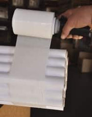 Stretch Associates - 5" x 1,000' 80 Gauge White Bundling Stretch Film with Dispenser - 4 Piece, 80 Gauge, White - Exact Tooling