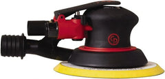 Chicago Pneumatic - 12,000 OPM, 16 CFM Air Consumption, 90 psi Air Pressure, Palm Air Orbital Sander - Round Pad, Hook & Loop Backing, 1/4" Inlet - Exact Tooling