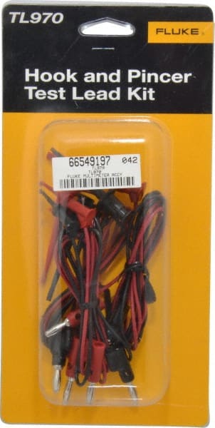 Fluke - Black/Red Electrical Test Equipment Hook & Pincer Kit - Use with All Models - Exact Tooling