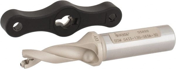 Iscar - 0.433 to 15/32" Diam, 3xD, 1.3" Max Depth, 5/8" Shank Diam, 3.81" OAL, Replaceable Tip Drill - IDK, IDM, IDN, IDP Insert, 11 Seat Size, DSM Toolholder, Series ChamDrillJet - Exact Tooling