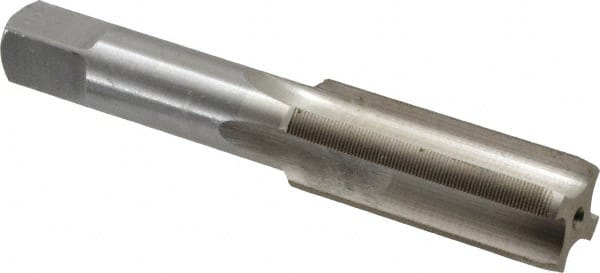 Interstate - 3/4-40 UNS 3B 4 Flute Bright Finish High Speed Steel Straight Flute Standard Hand Tap - Plug, Right Hand Thread, 4-1/4" OAL, 2" Thread Length, H3 Limit, Oversize - Exact Tooling