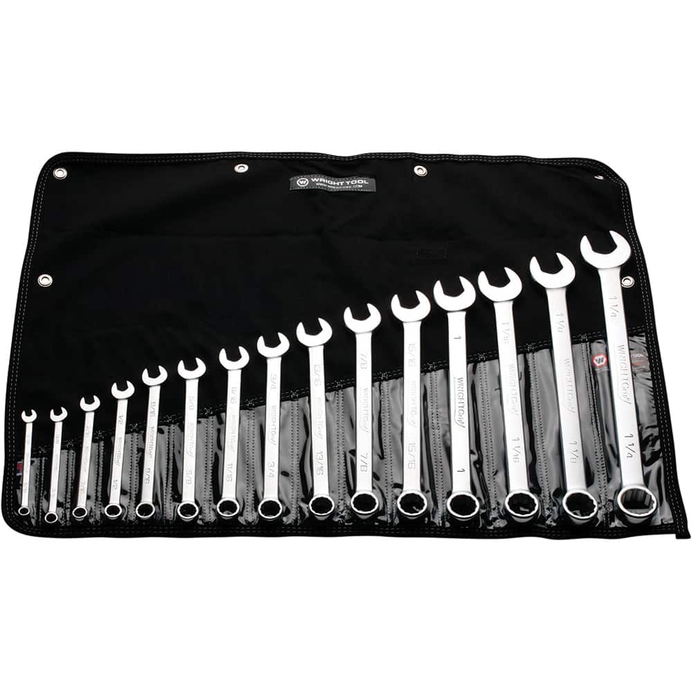 Wright Tool & Forge - 15 Pc, 5/16 - 1 1/4", 12-Point Combination Wrench Set - Exact Tooling