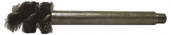 Red Head - 1-1/2" Long x 1-3/4" Diam Steel Wire Brush - Single Spiral, 1-1/4" Anchor Size, 5-1/4" OAL, 1-3/8" Shank Diam - Exact Tooling