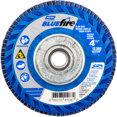 ‎4-1/2 × 5/8 - 11″ BlueFire Plastic Flat Flap Disc Type 27 P60 Grit R884V1 Zirconia Alumina - Exact Tooling
