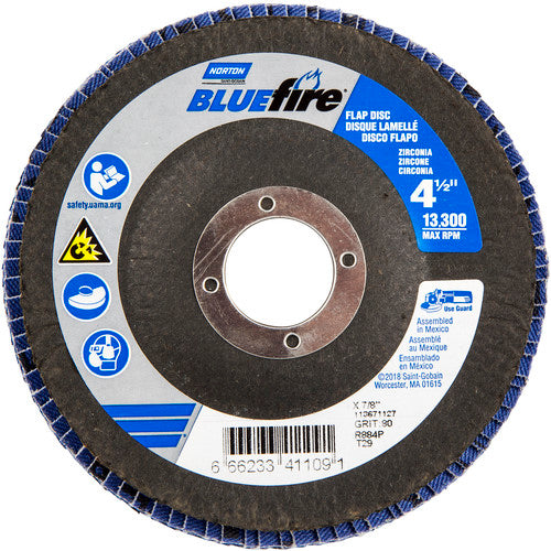 ‎4-1/2″ × 7/8″ 80 Grit Type 29 BlueFire Flap Disc - Exact Tooling