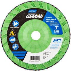 7 × 7/8″ Gemini Plastic Flat Flap Disc Type 27 P80 Grit R766 Zirconia Alumina - Exact Tooling